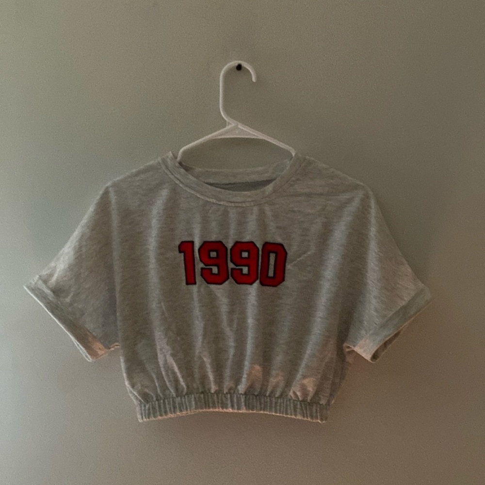 ‘1990’ flared cropped tee